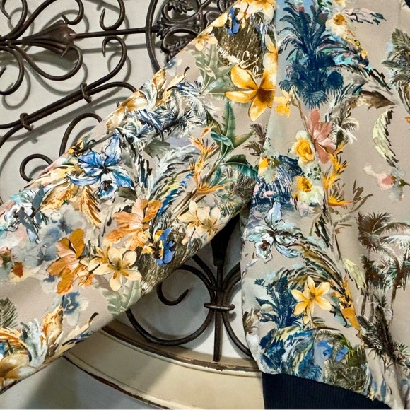 Zara Floral Crop Bomber Jacket - Picture 5 of 11